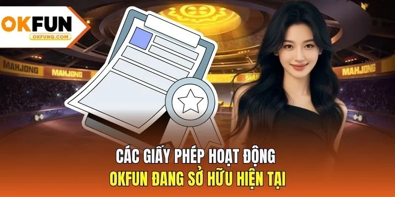Các giấy phép hoạt động OKFUN đang sở hữu hiện tại